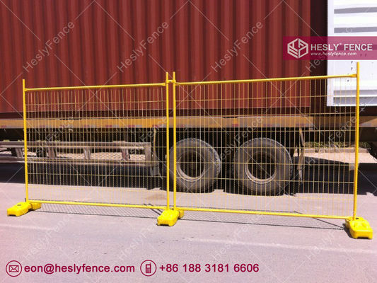 نظام السياج المؤقت بالألوان الصفراء. القياسية 2.1mX2.4m. AS4687-2007. المزود