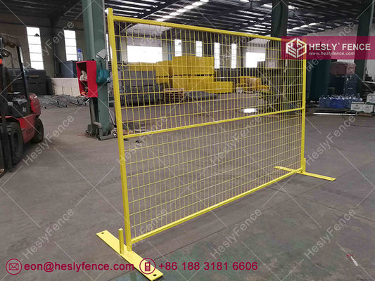 6x9.5ft ألواح السياج المؤقتة مع مسحوق أصفر مغلفة المزود