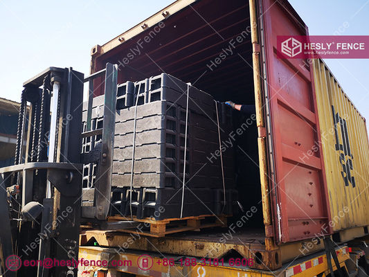 أقدام مطاطية معاد تدويرها | نظام سياج مؤقت | مجلفن بالغمس الساخن | 2م × 3م المزود