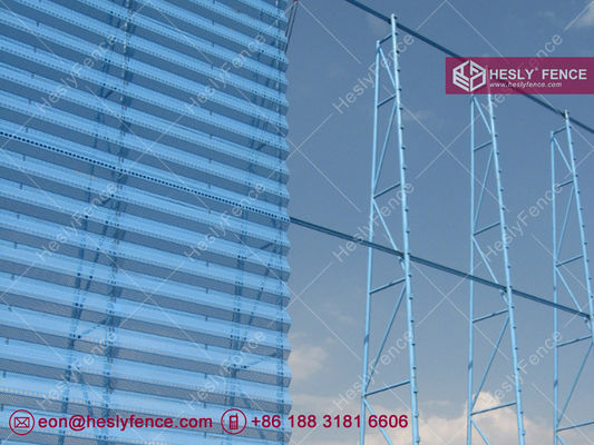 حاجز الرياح عالي 9 أمتار لمكافحة الرياح والغبار، اللون الأزرق، مصنع الصين، ألواح معدنية مثقبة من الفولاذ المزود