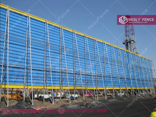 نظام سياج تحكم بالرياح والغبار بارتفاع 10 أمتار | ألواح معدنية مثقبة بسمك 1.0 مم مقاومة للرياح | نسبة فتح 38% المزود