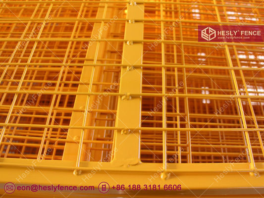 ألواح سياج مؤقت متحرك 6 قدم × 8 قدم | طلاء مسحوق أصفر | رؤية عالية | HeslyFence _ الصين المزود