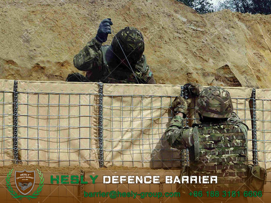 وحدات الحاجز العسكري من هيسلي | حاجز جابيون مبطن بقماش جيوتكستيل شديد التحمل المزود