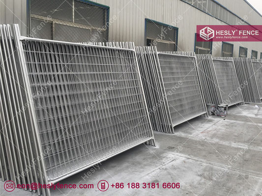 سياج مؤقت من ماركة HESLY | مشابك فولاذية | كتلة بلاستيكية صفراء | مجلفن بالغمس الساخن | Heslyfence-China المزود