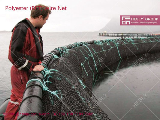 شبكة نسيج البوليستر HESLY ضخامة السلك 2.0 ملم ثقب هكساجونال 35×40 ملم مزرعة الأسماك - HESLY_CHINA المزود