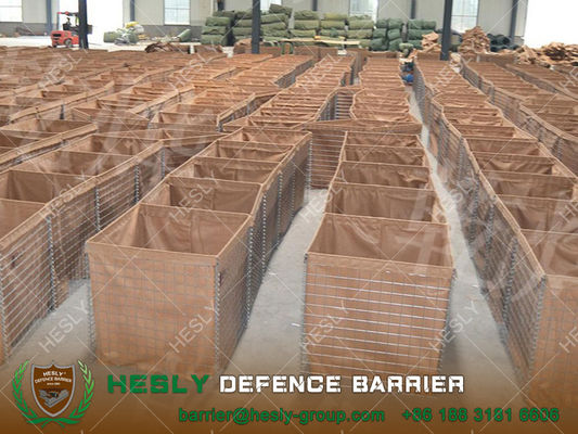 حاجز غابيون دفاعي عسكري بقطعة قماش جيوتكستيل باللون الرمادي (مصنع/مُصنِّع) المزود